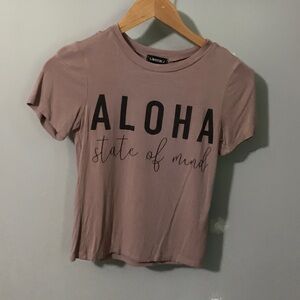 Cropped Graphic Aloha T shirt